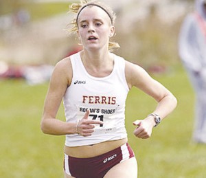 Front of the Pack: Junior Tina Muir won her fifth title of the season placing first at the Midwest Regional race. Ferris took third place and will compete in the NCAA-II Championships. Photo Courtesy of Ferris State Athletics Front of the Pack: Junior Tina Muir won her fifth title of the season placing first at the Midwest Regional race. Ferris took third place and will compete in the NCAA-II Championships. Photo Courtesy of Ferris State Athletics