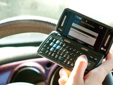 G2G: The dangerous art of texting while driving is now banned after a 74-33 vote in the State House allowing police to stop and ticket guilty drivers. Offenders can be fined $100 for the first offense and $200 for each offense after that. Image By: Kate Dupon | Photographer