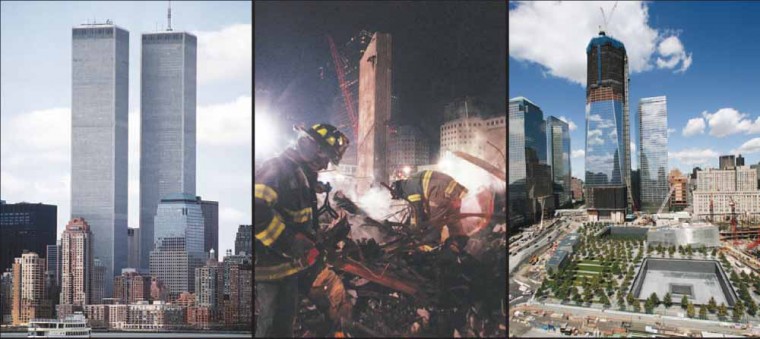 Rebuilding the future: Ferris students express their views from the past and present from the terrorists attacks on Sept. 11th, 2001. The Freedom Tower memorial, on right, is in progress to replace the World Trade Center after the attack. The completion date of the tower is tentatively set for 2013. Photos Courtesy of MCT Campus Rebuilding the future: Ferris students express their views from the past and present from the terrorists attacks on Sept. 11th, 2001. The Freedom Tower memorial, on right, is in progress to replace the World Trade Center after the attack. The completion date of the tower is tentatively set for 2013. Photos Courtesy of MCT Campus