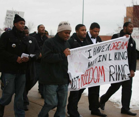 Honoring MLK: The 25th annual MLK Freedom March was held Jan. 16 to honor Dr. Martin Luther King Jr. FSU students from various organizations marched with signs that depicted messages of freedom and equality. Photo by: Kate Dupon | Photo Editor Honoring MLK: The 25th annual MLK Freedom March was held Jan. 16 to honor Dr. Martin Luther King Jr. FSU students from various organizations marched with signs that depicted messages of freedom and equality. Photo by: Kate Dupon | Photo Editor